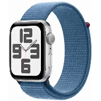 Умные часы Apple Watch Series SE Gen 2 44 мм, Silver Aluminium Case with Winter Blue Sport Loop, Серебристый/Голубой   