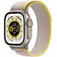 Apple Watch Ultra, 49 мм, корпус из титана, ремешок Trail желтого/бежевого цвета, размер S/M