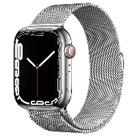 Apple Watch Series 7 41 мм Silver Stainless Steel Case with Milanese Loop, серебристый