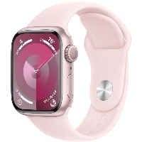 Apple Watch Series 9, 41 мм, корпус из алюминия розового цвета, спортивный ремешок нежно-розового цвета, размер M/L