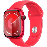 Apple Watch Series 9, 45 мм, корпус из алюминия цвета (PRODUCT)RED, спортивный ремешок цвета (PRODUCT)RED, размер S/M