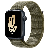 Apple Watch SE 44 мм Midnight Aluminium Case with NIKE Sport Loop, секвойя