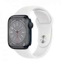 Apple Watch Series 8 41 мм Midnight Aluminum Case with White Sport Band