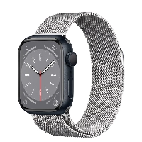 Apple Watch Series 8 41 мм Midnight Aluminium Case with Silver Milanese Loop, размер R