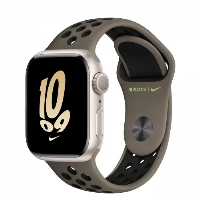 Apple Watch Series 8 41 мм Starlight Aluminium Case with Olive Grey/Black NIKE Sport Band, размер M/L