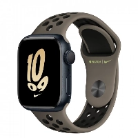 Apple Watch Series 8 41 мм Midnight Aluminum Case with Grey/Black Nike Sport Band, размер M/L