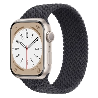 Apple Watch Series 8 45 мм Starlight Aluminium case with Midnight Braided Solo Loop