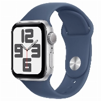 Умные часы Apple Watch Series SE Gen 2 44 мм, Silver Aluminium Case with Denim Sport Band, Деним - M/L