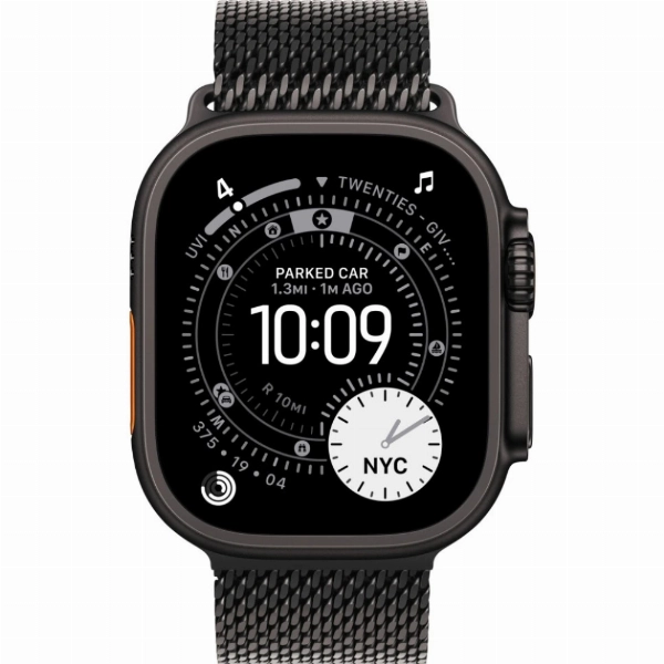 Apple Watch Ultra 3 49 мм, Black Titanium Case with Black Milanese Loop M