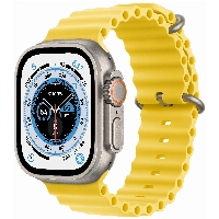 Apple Watch Ultra, 49 мм, корпус из титана, ремешок Ocean желтого цвета